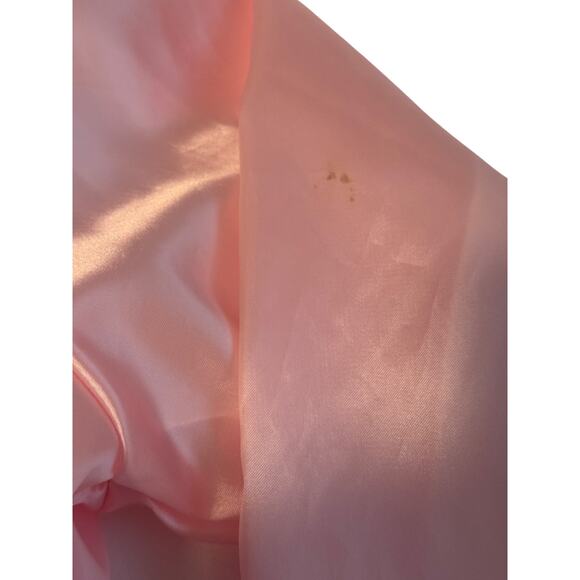 Vintage Pink Satin Bomber Jacket XL America’s Finest Made USA Snap Front - Picture 6 of 8